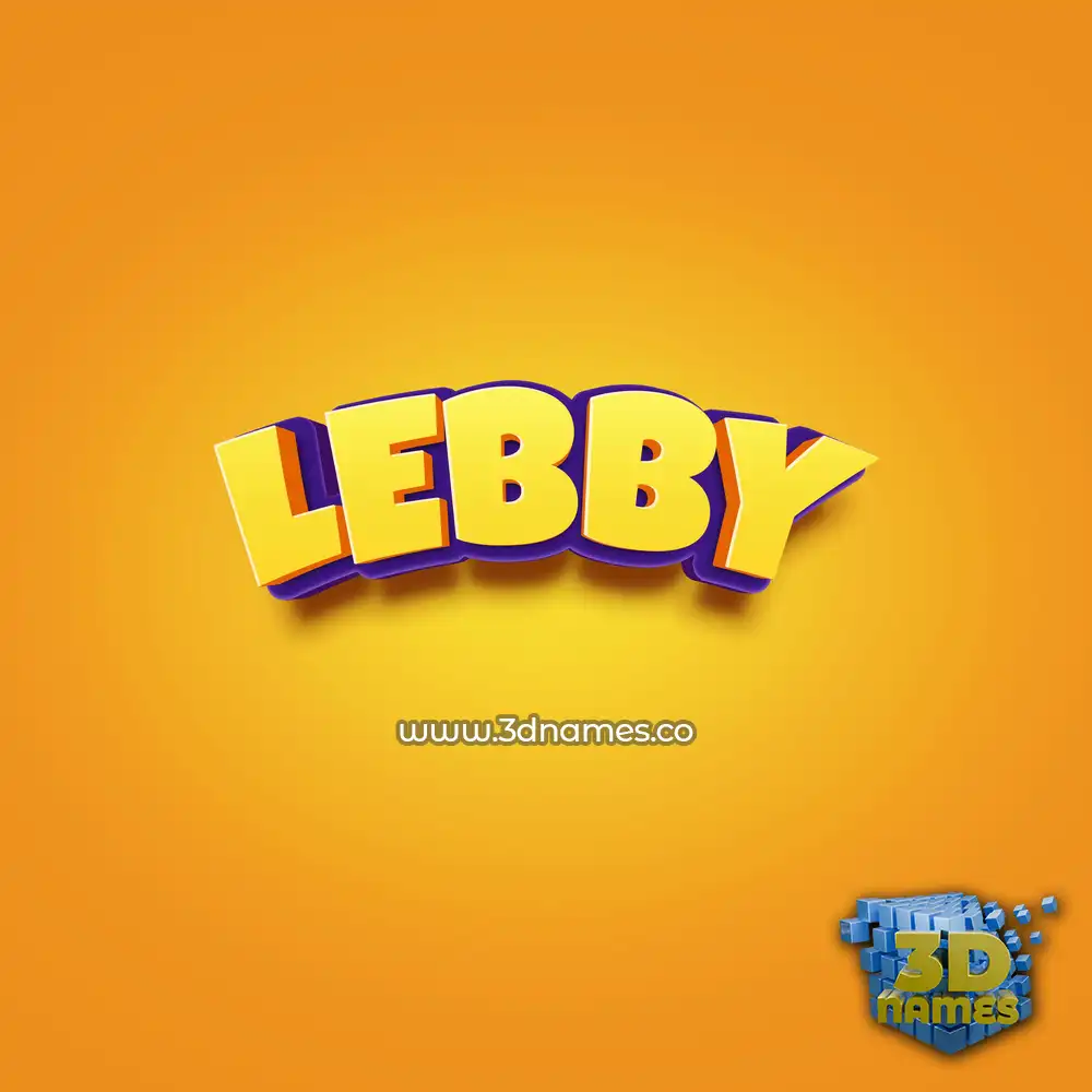 lebby in Orange Toon style - 3D name wallpaper