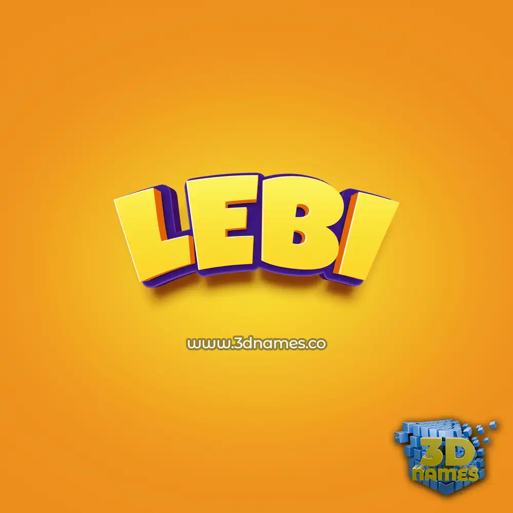 lebi in Orange Toon style - 3D name wallpaper