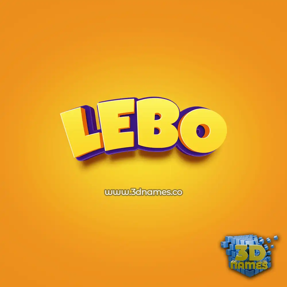 lebo in Orange Toon style - 3D name wallpaper