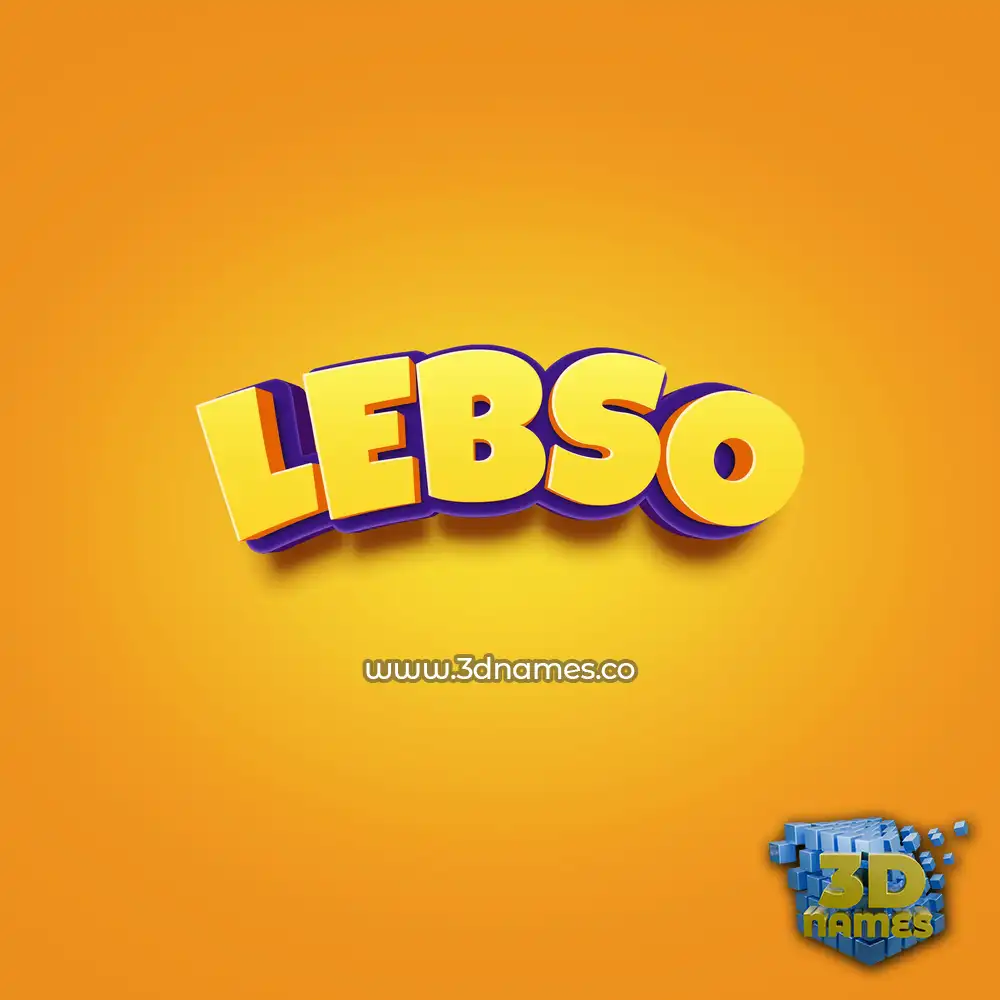 lebso in Orange Toon style - 3D name wallpaper