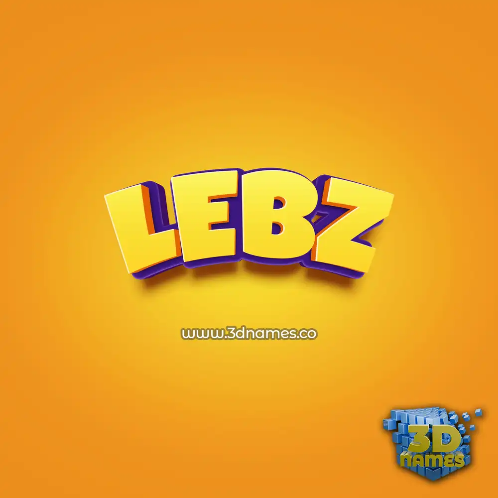 lebz in Orange Toon style - 3D name wallpaper