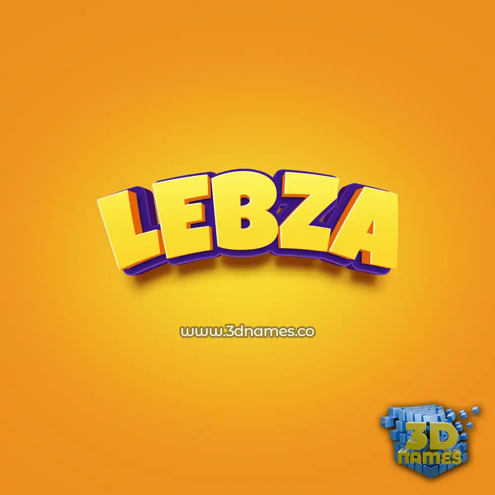 lebza in Orange Toon style - 3D name wallpaper