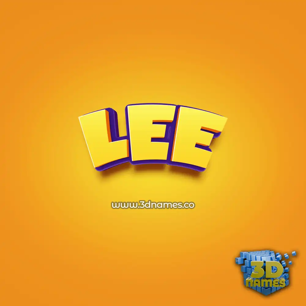 lee in Orange Toon style - 3D name wallpaper
