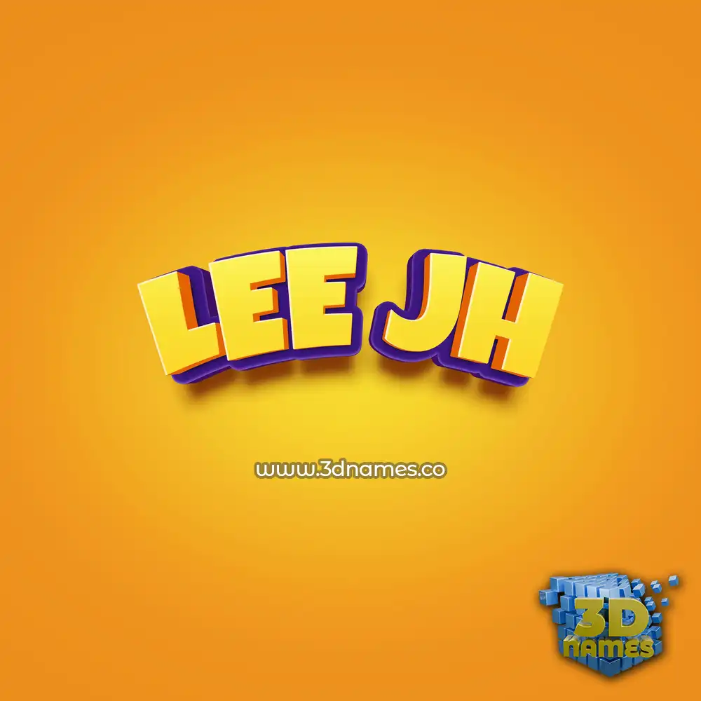 lee jh in Orange Toon style - 3D name wallpaper