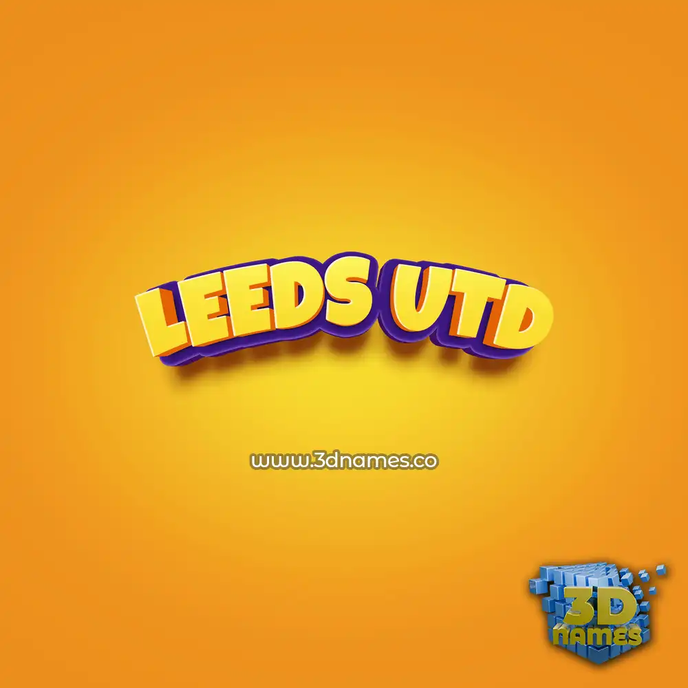 leeds utd in Orange Toon style - 3D name wallpaper