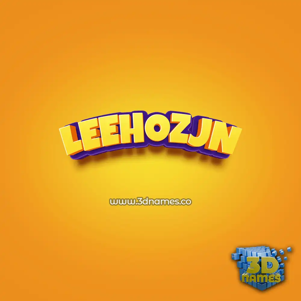 leehozjn in Orange Toon style - 3D name wallpaper