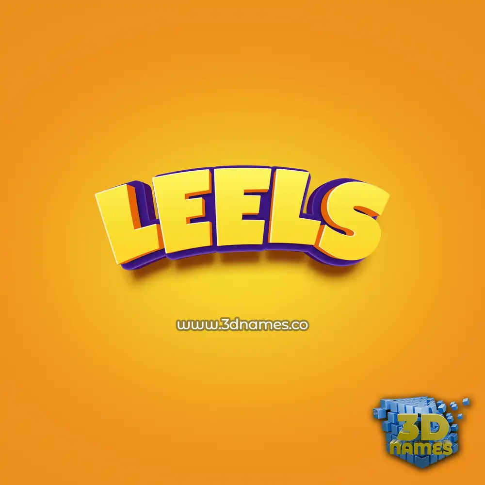 leels in Orange Toon style - 3D name wallpaper