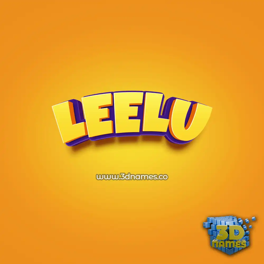 leelu in Orange Toon style - 3D name wallpaper