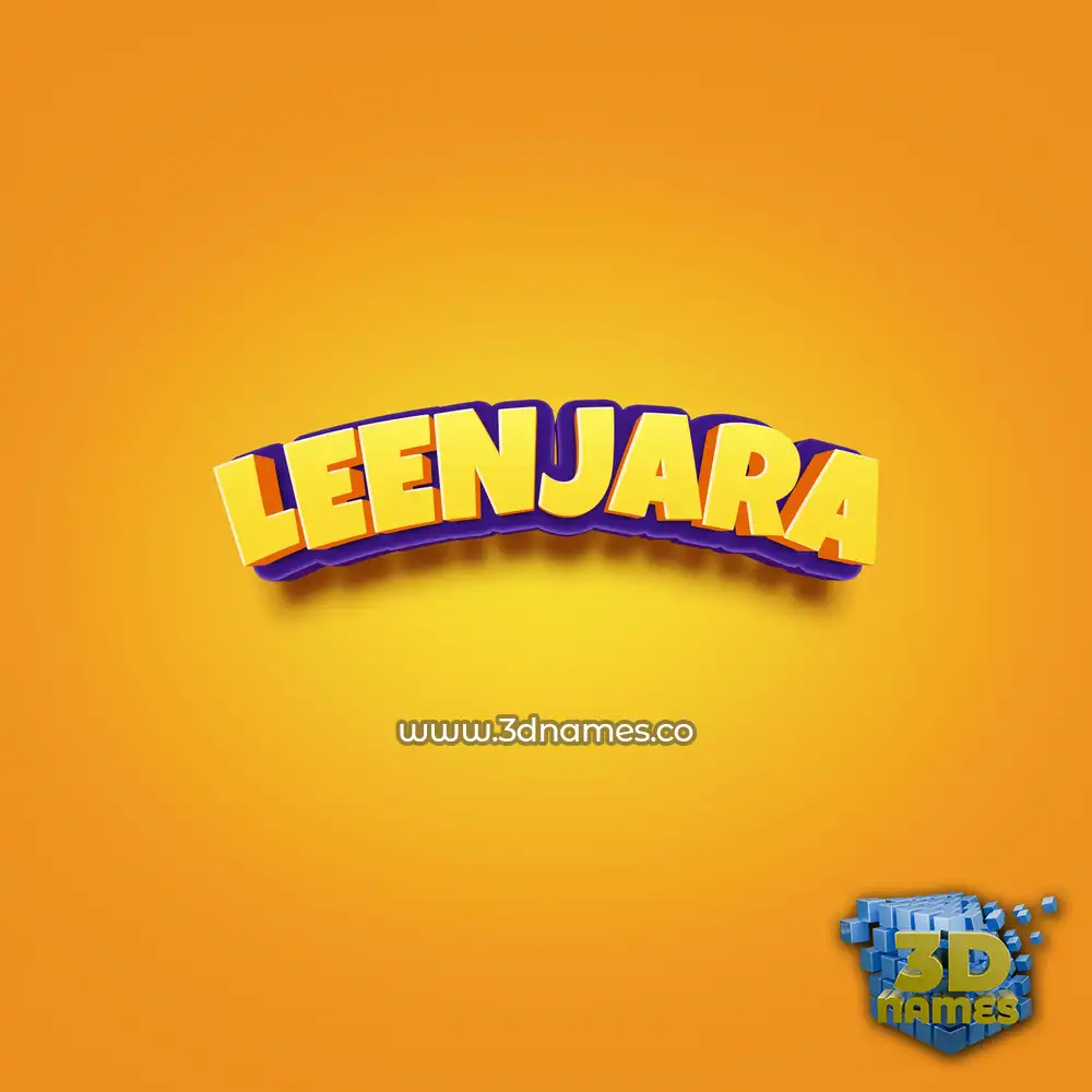 leenjara in Orange Toon style - 3D name wallpaper