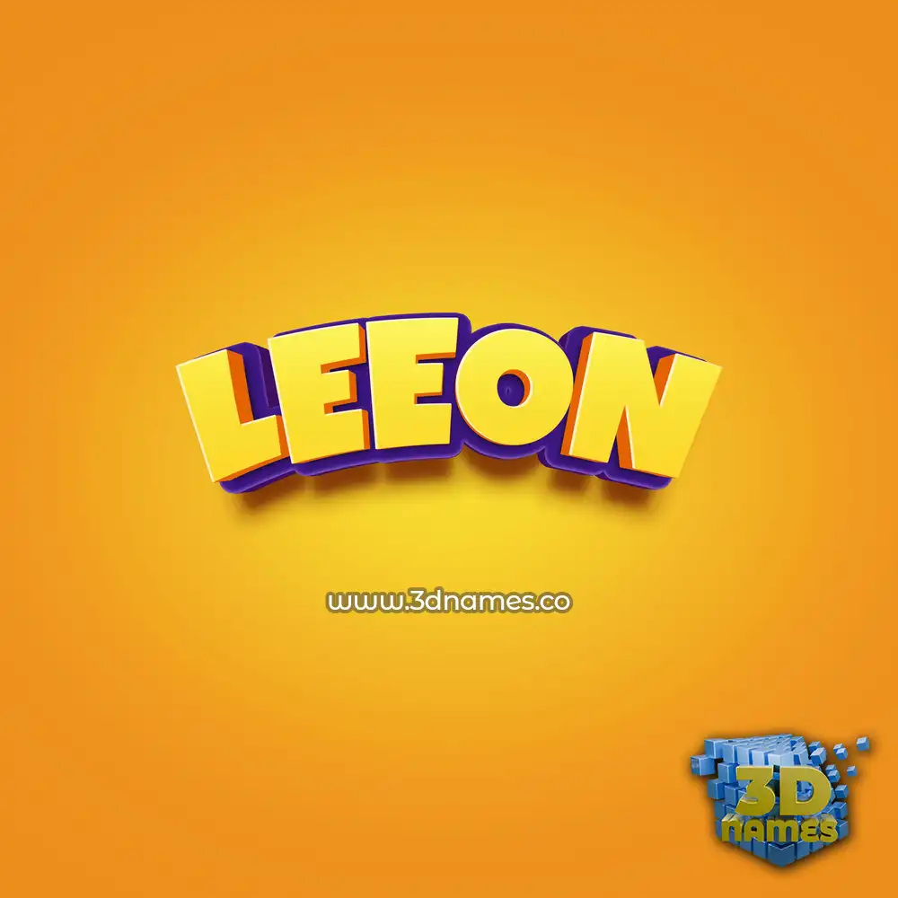 leeon in Orange Toon style - 3D name wallpaper