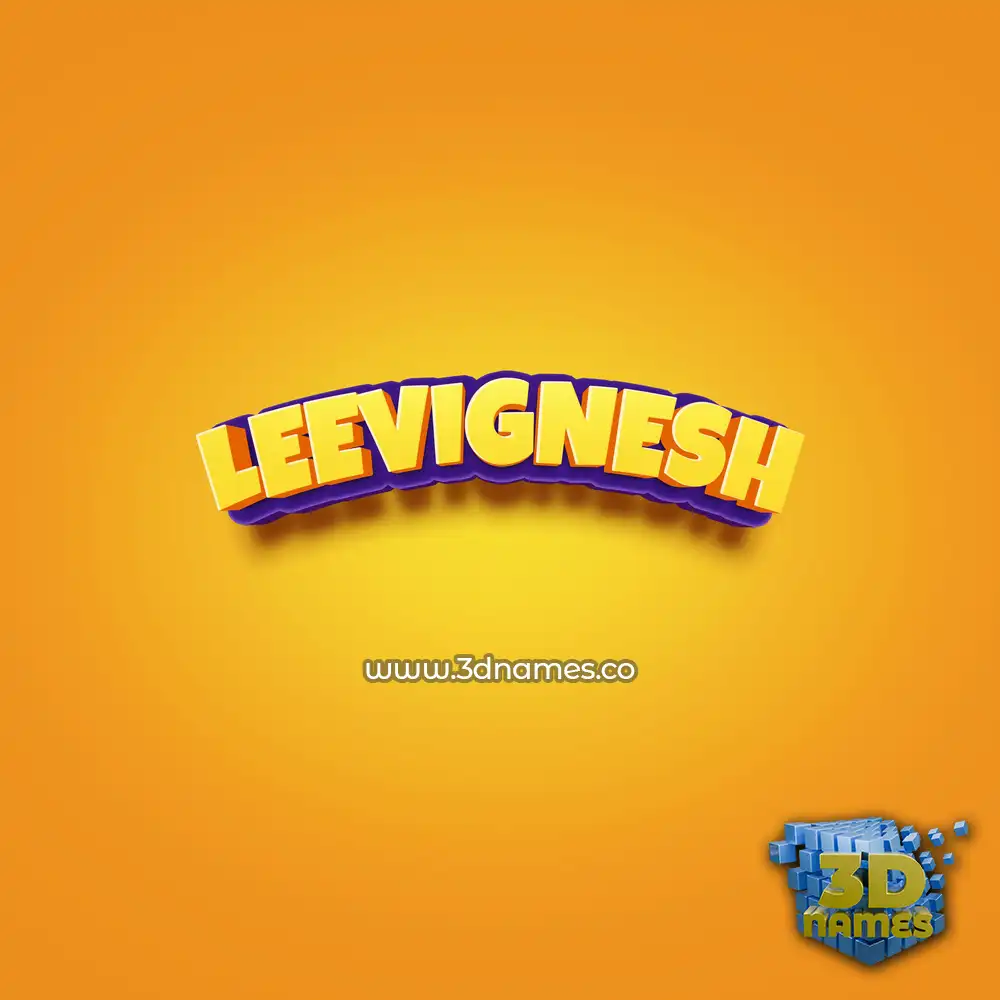 leevignesh in Orange Toon style - 3D name wallpaper
