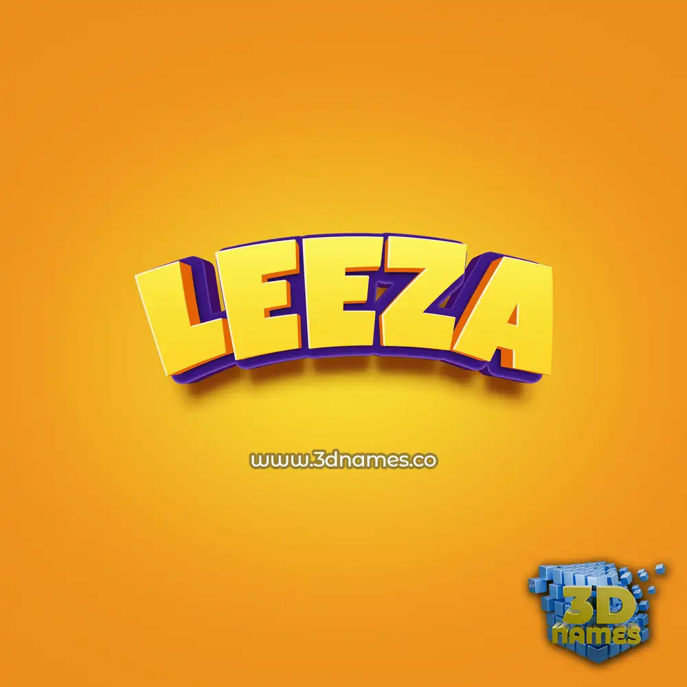 leeza in Orange Toon style - 3D name wallpaper