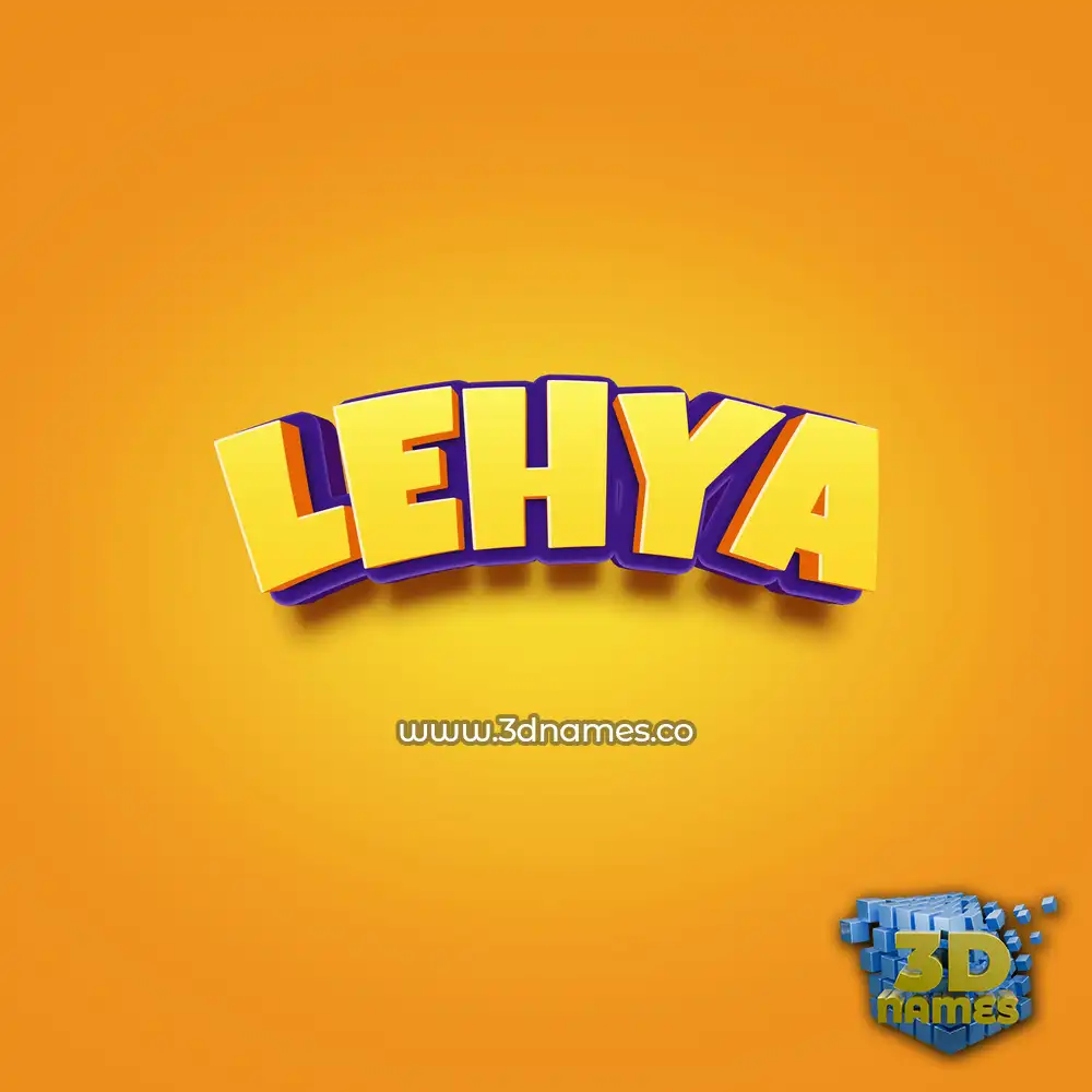lehya in Orange Toon style - 3D name wallpaper
