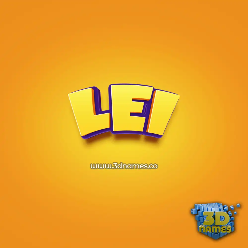 lei in Orange Toon style - 3D name wallpaper