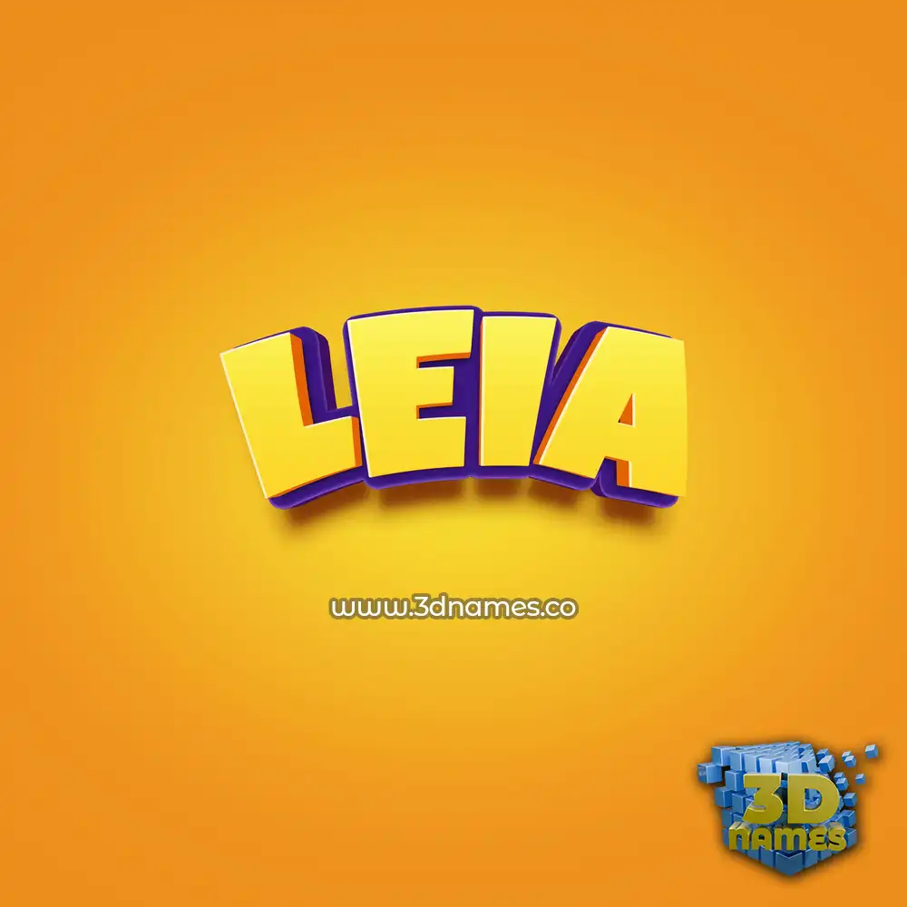 leia in Orange Toon style - 3D name wallpaper