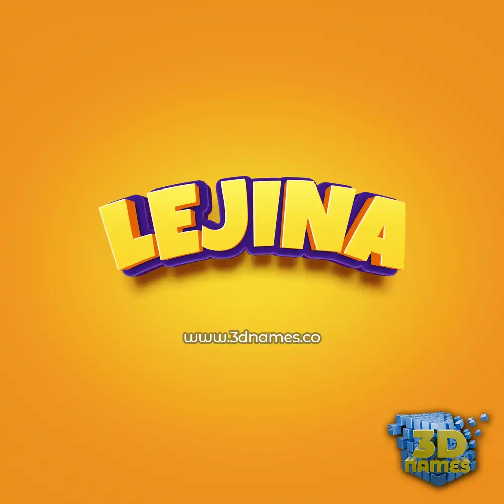 lejina in Orange Toon style - 3D name wallpaper