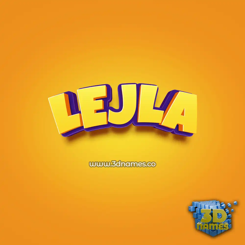 lejla in Orange Toon style - 3D name wallpaper