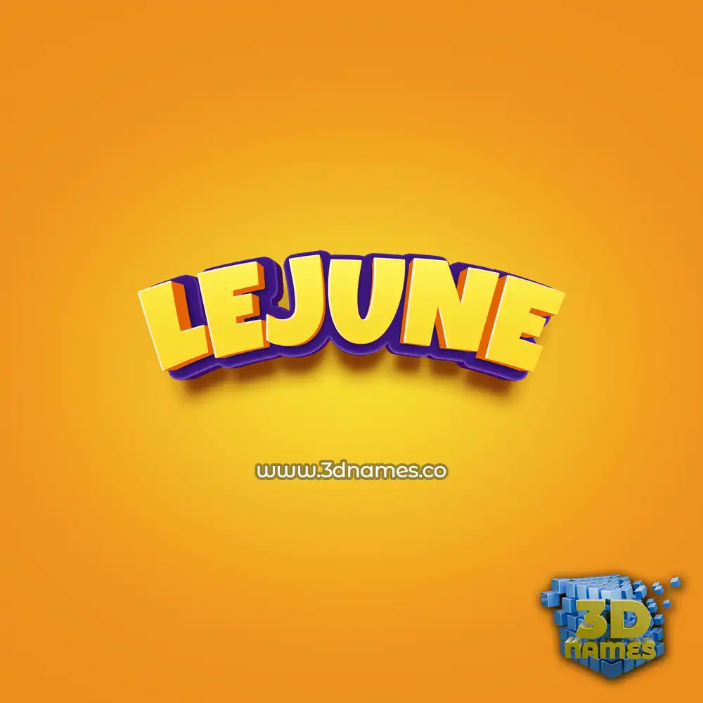 lejune in Orange Toon style - 3D name wallpaper