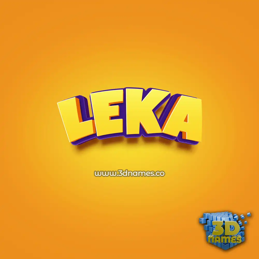 leka in Orange Toon style - 3D name wallpaper