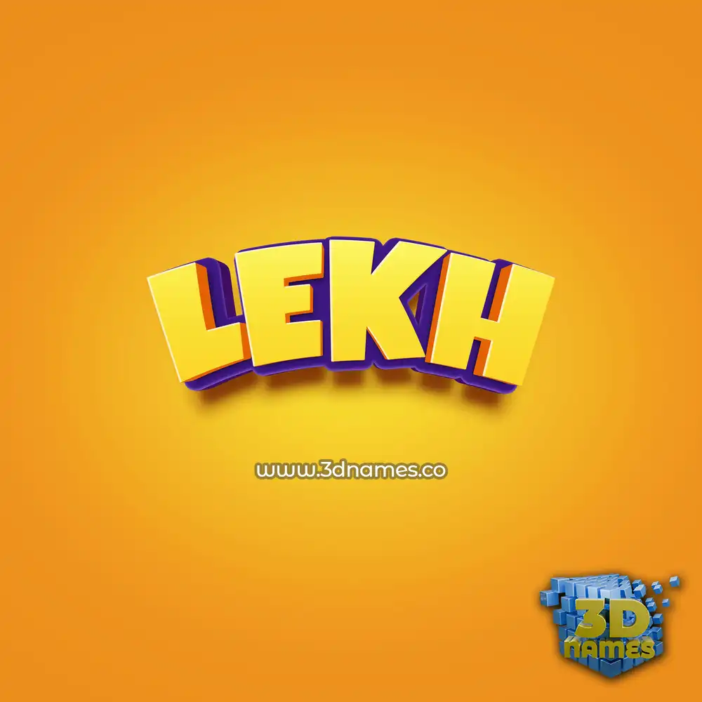 lekh in Orange Toon style - 3D name wallpaper