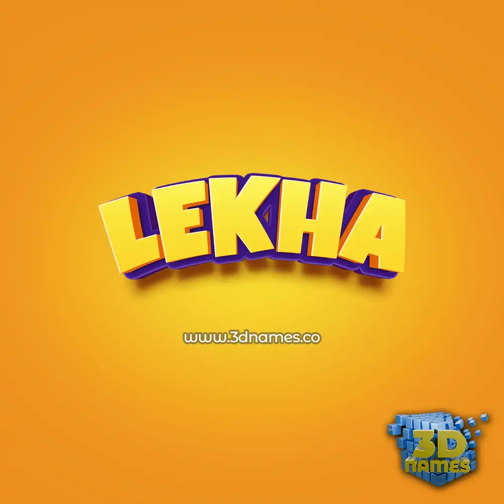 lekha in Orange Toon style - 3D name wallpaper