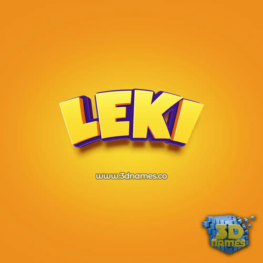 leki in Orange Toon style - 3D name wallpaper