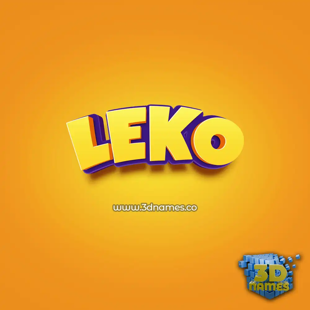 leko in Orange Toon style - 3D name wallpaper