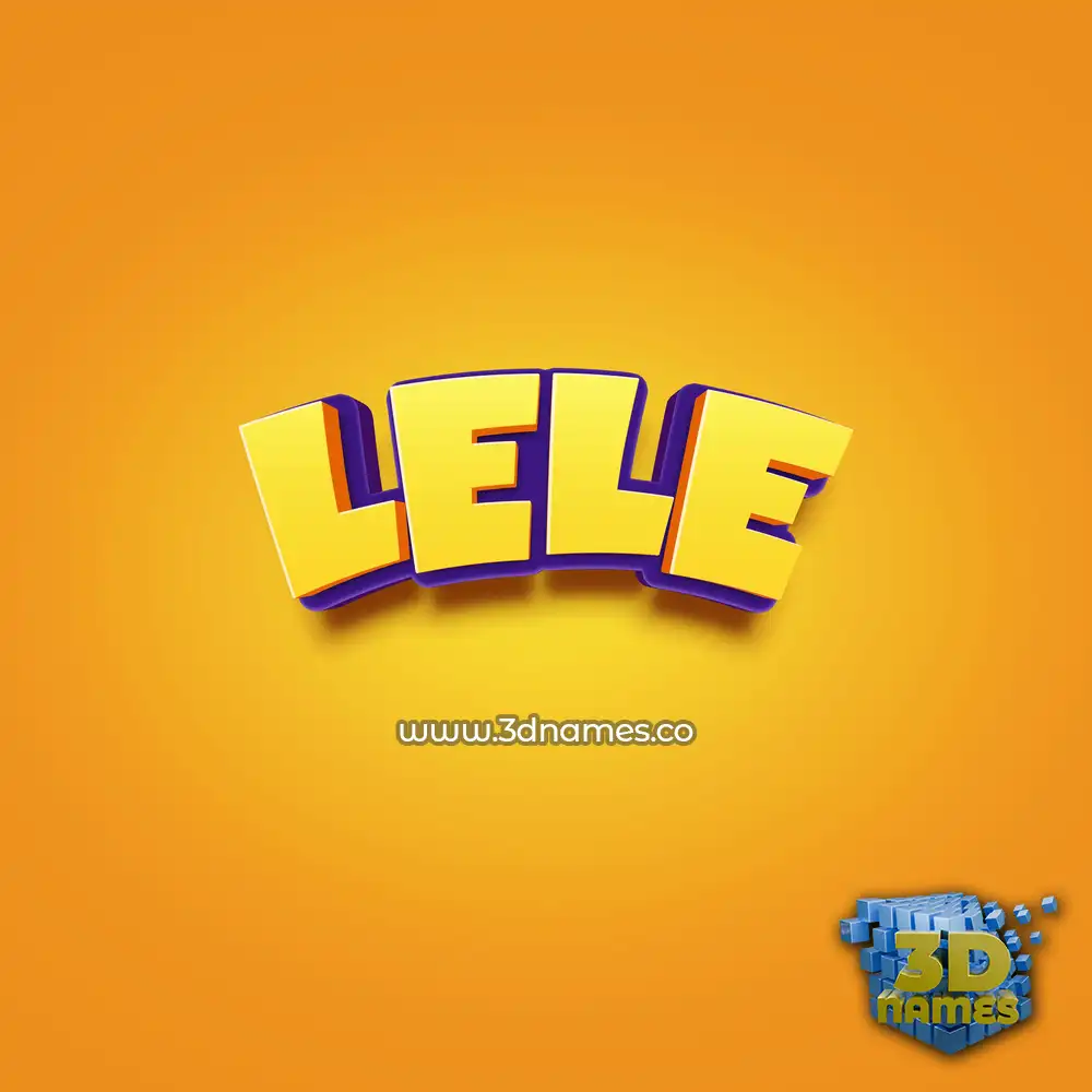 lele in Orange Toon style - 3D name wallpaper