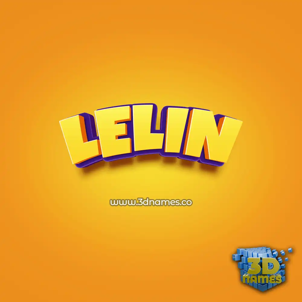 lelin in Orange Toon style - 3D name wallpaper