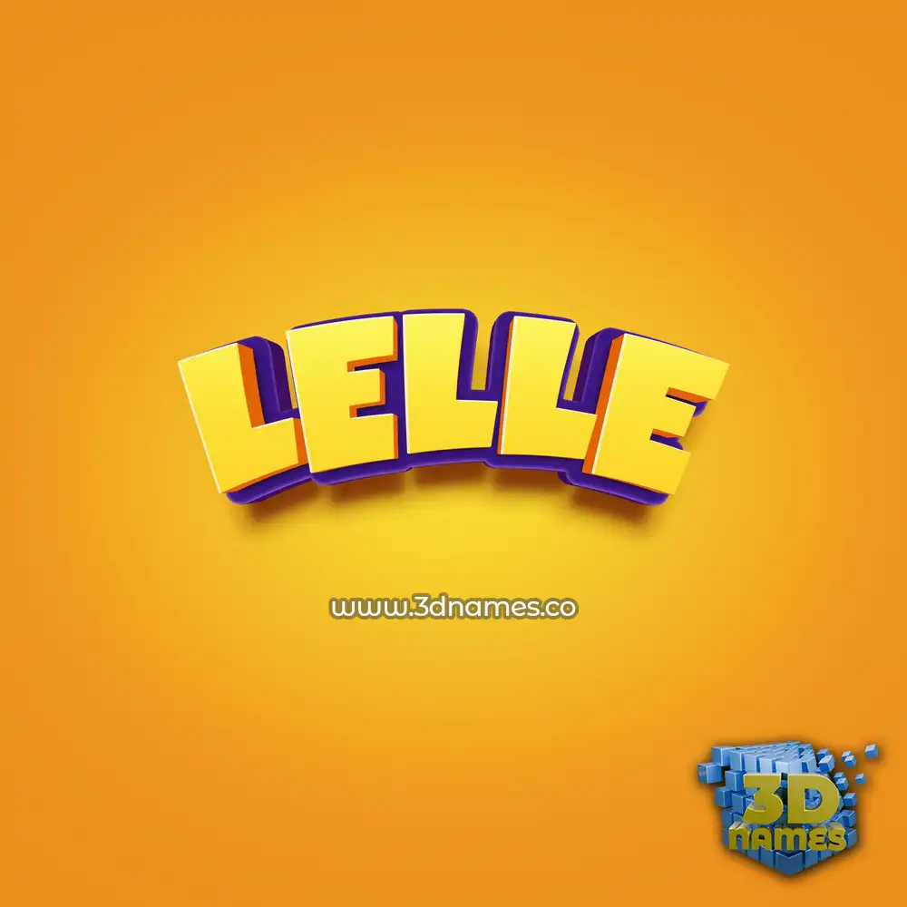 lelle in Orange Toon style - 3D name wallpaper