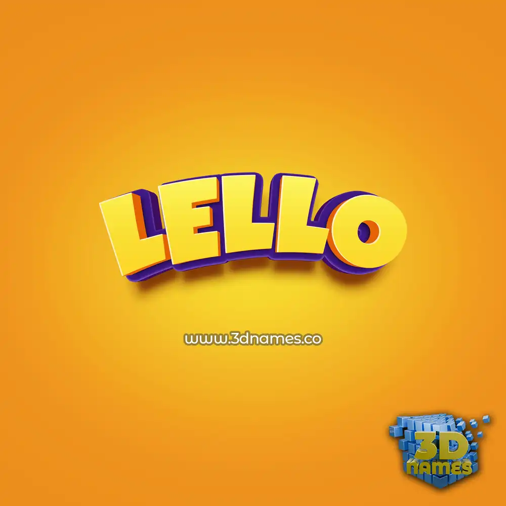 lello in Orange Toon style - 3D name wallpaper