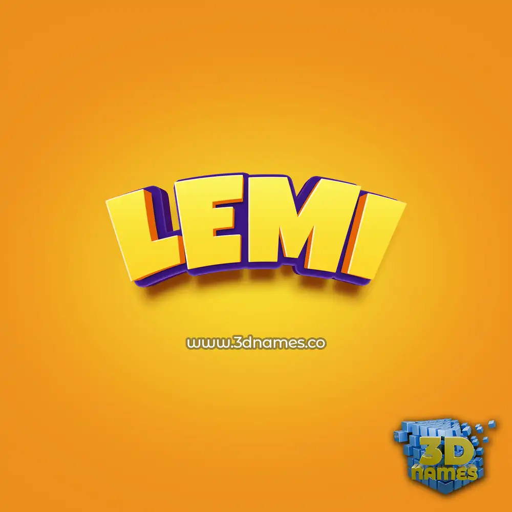 lemi in Orange Toon style - 3D name wallpaper