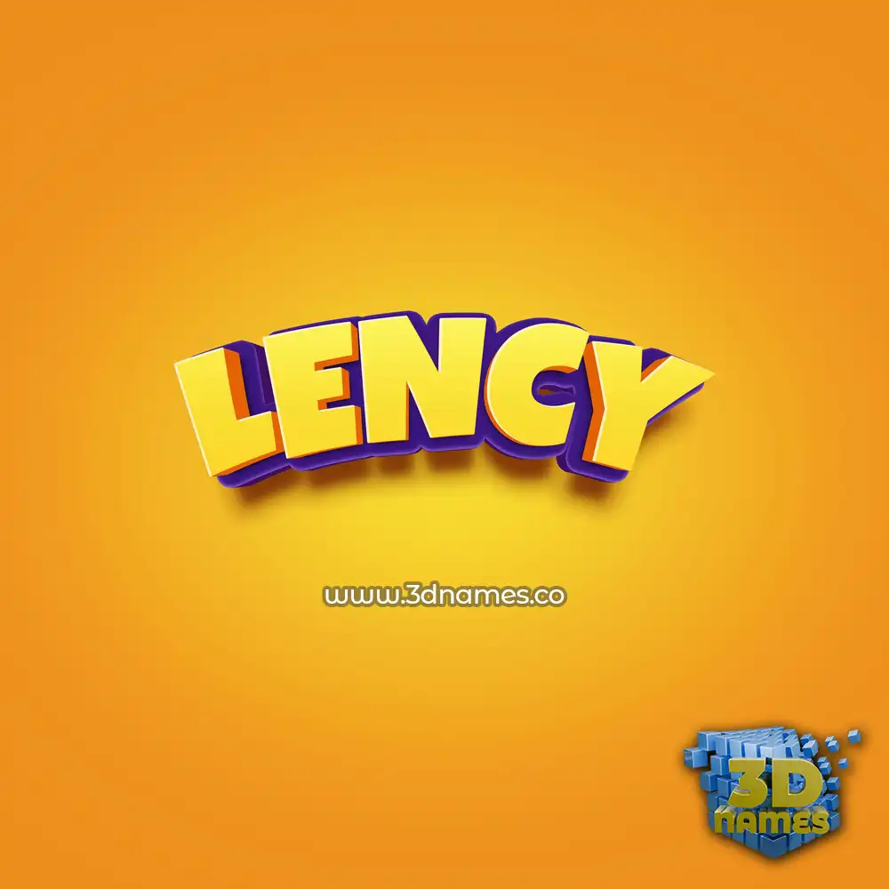 lency in Orange Toon style - 3D name wallpaper