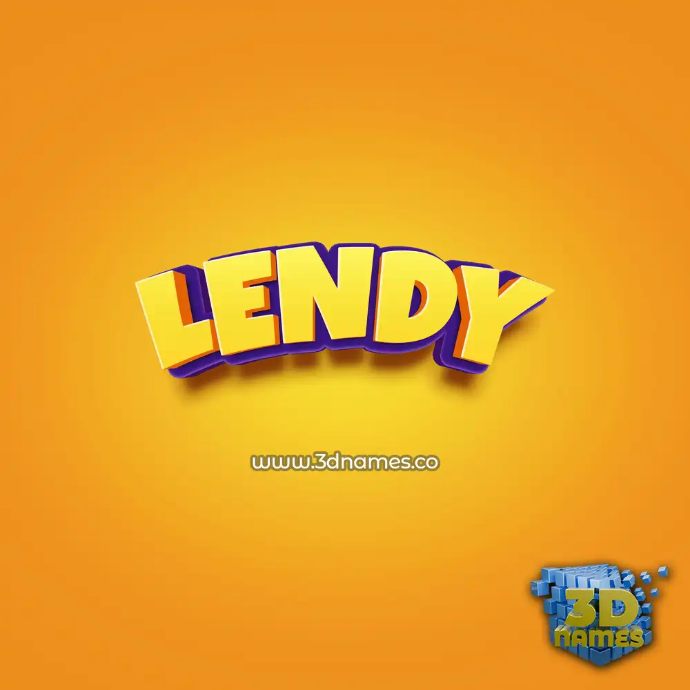 lendy in Orange Toon style - 3D name wallpaper