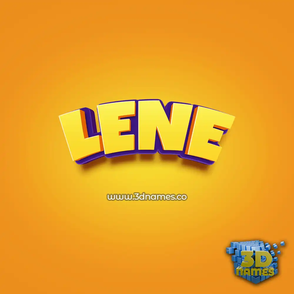 lene in Orange Toon style - 3D name wallpaper