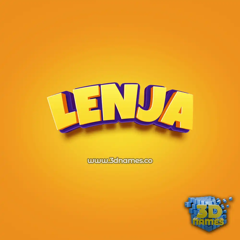 lenja in Orange Toon style - 3D name wallpaper