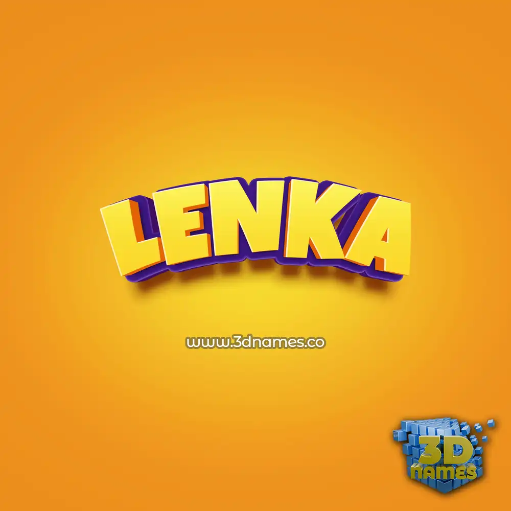 lenka in Orange Toon style - 3D name wallpaper