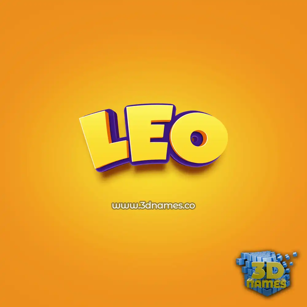 leo in Orange Toon style - 3D name wallpaper