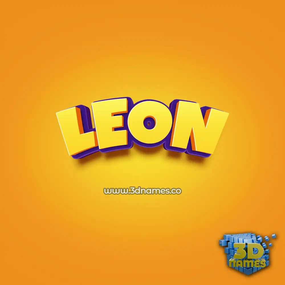 leon in Orange Toon style - 3D name wallpaper