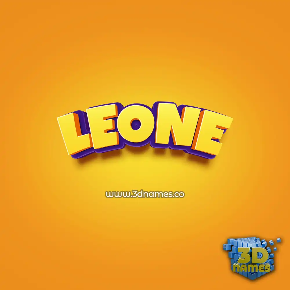 leone in Orange Toon style - 3D name wallpaper