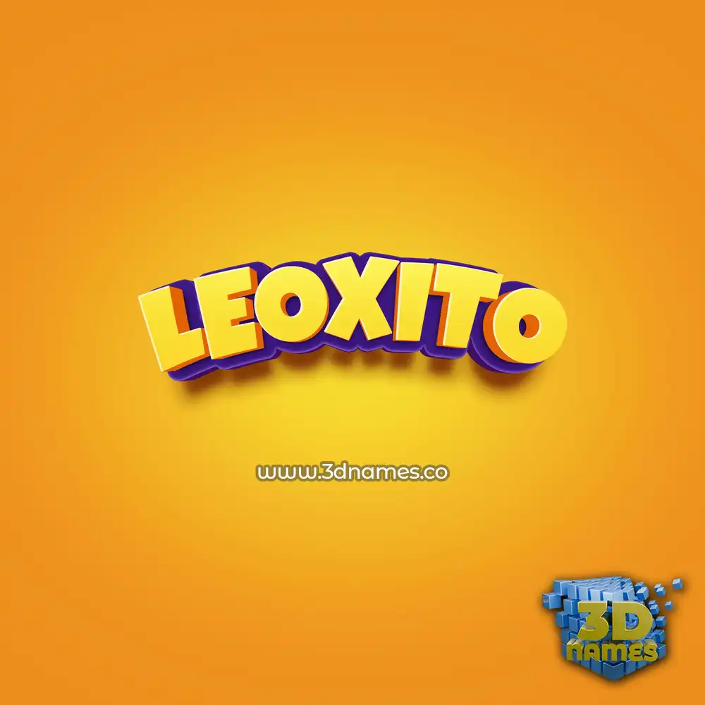 leoxito in Orange Toon style - 3D name wallpaper