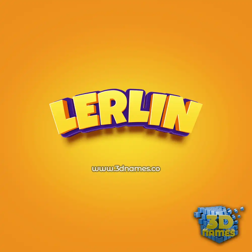 lerlin in Orange Toon style - 3D name wallpaper