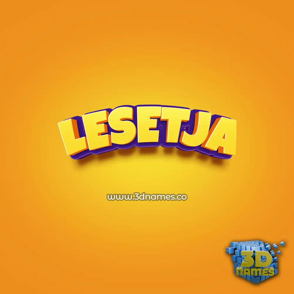 lesetja in Orange Toon style - 3D name wallpaper