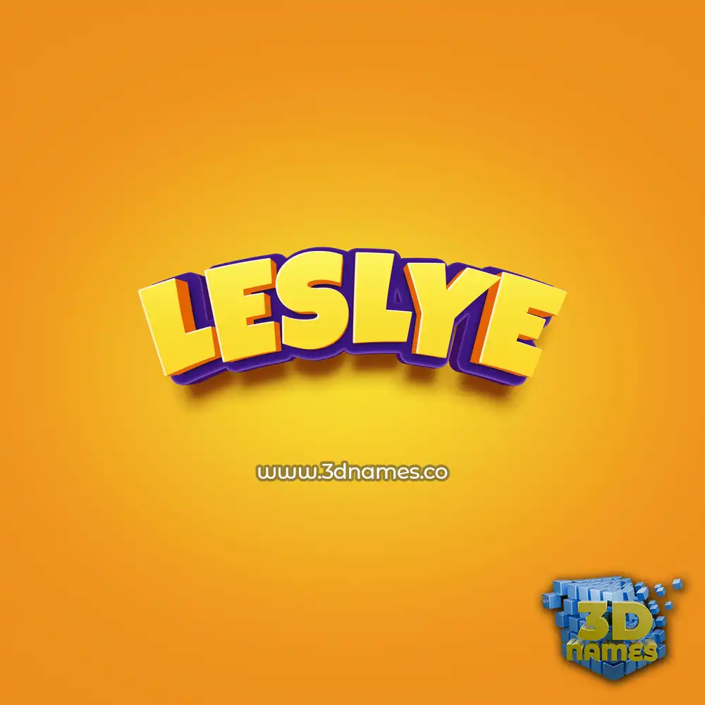 leslye in Orange Toon style - 3D name wallpaper
