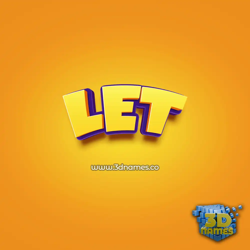 let in Orange Toon style - 3D name wallpaper