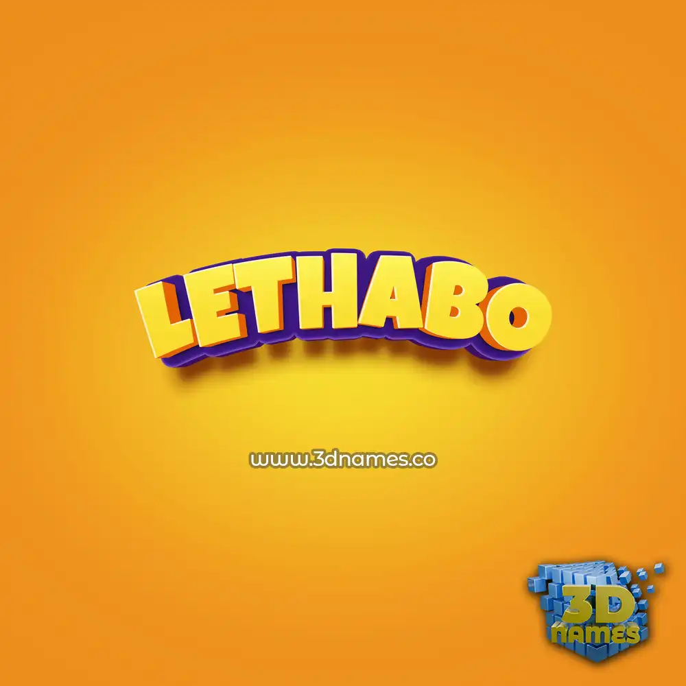 lethabo in Orange Toon style - 3D name wallpaper