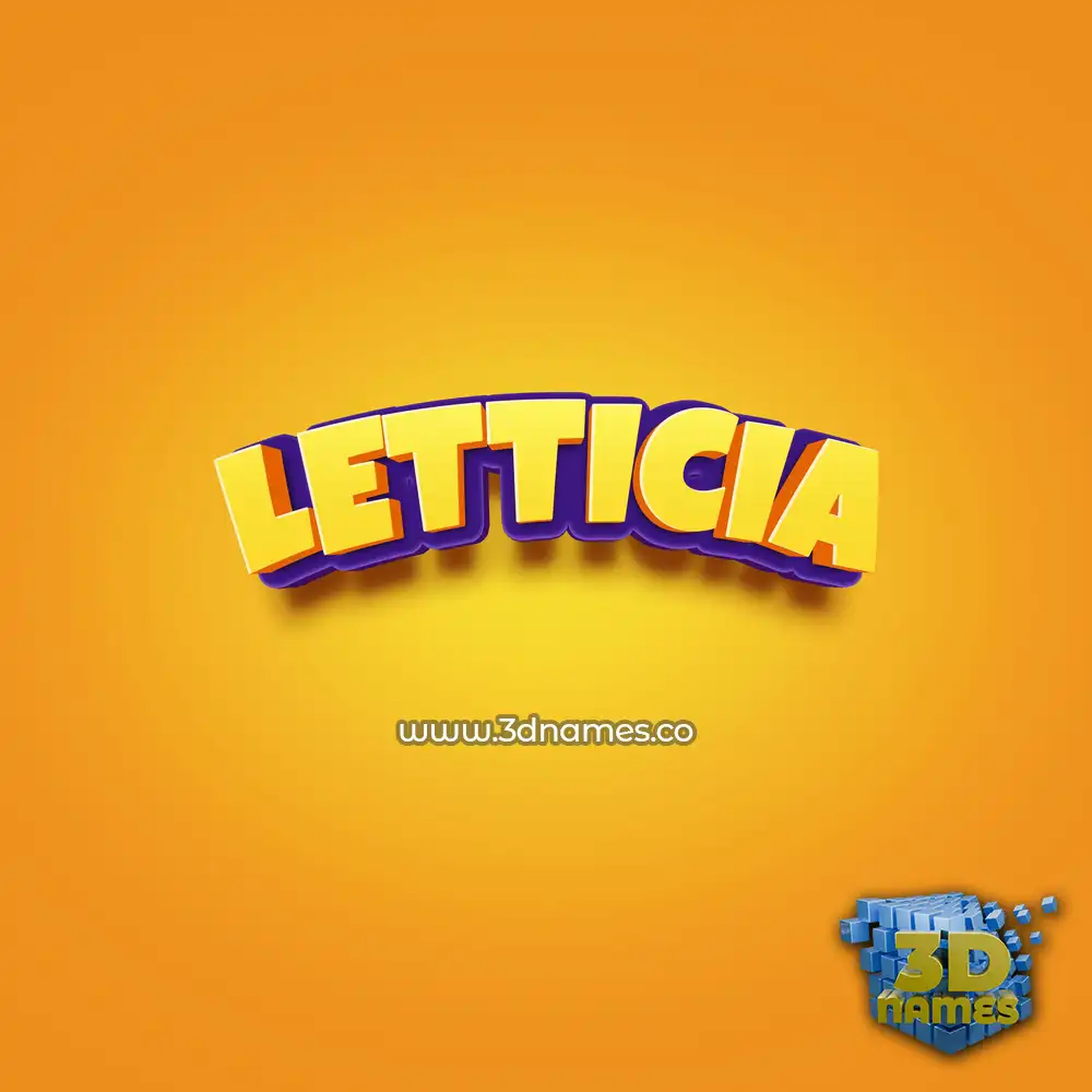 letticia in Orange Toon style - 3D name wallpaper