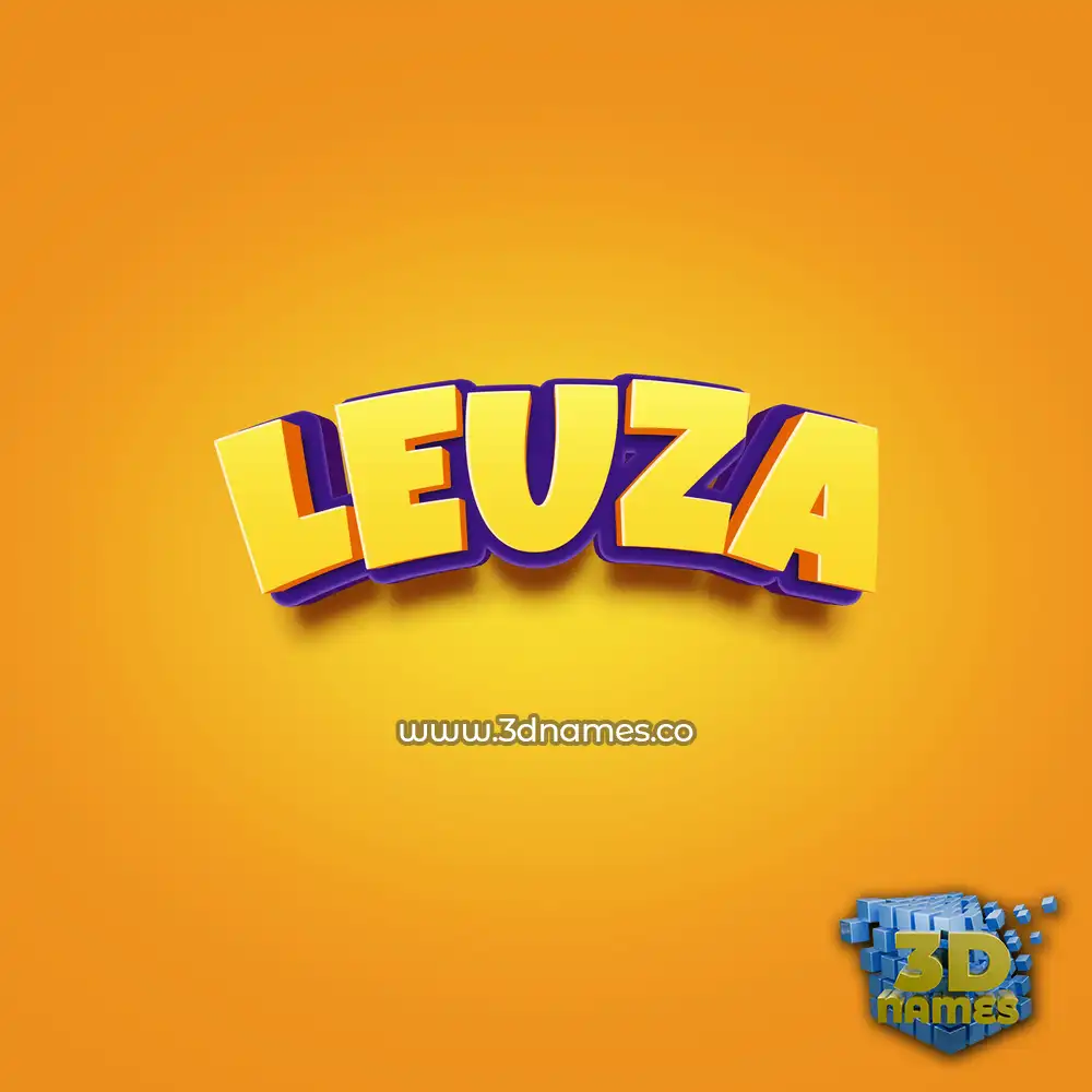 leuza in Orange Toon style - 3D name wallpaper