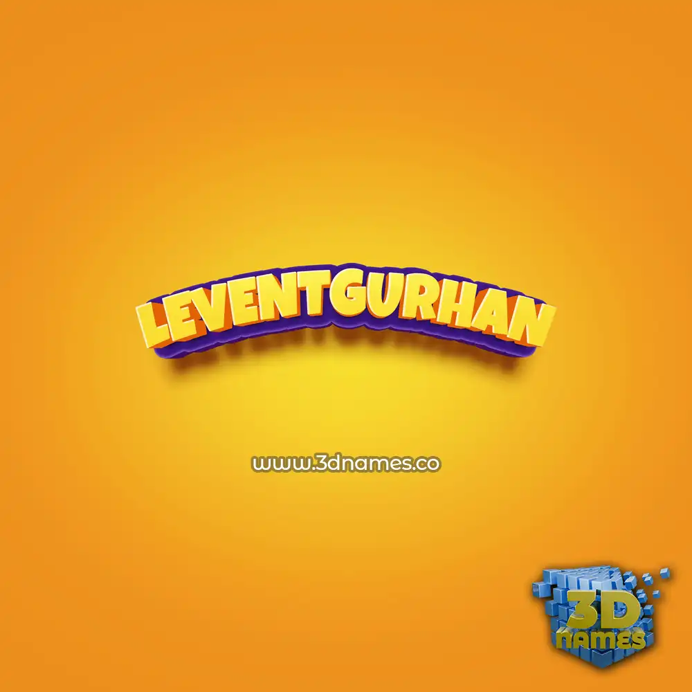 leventgurhan in Orange Toon style - 3D name wallpaper