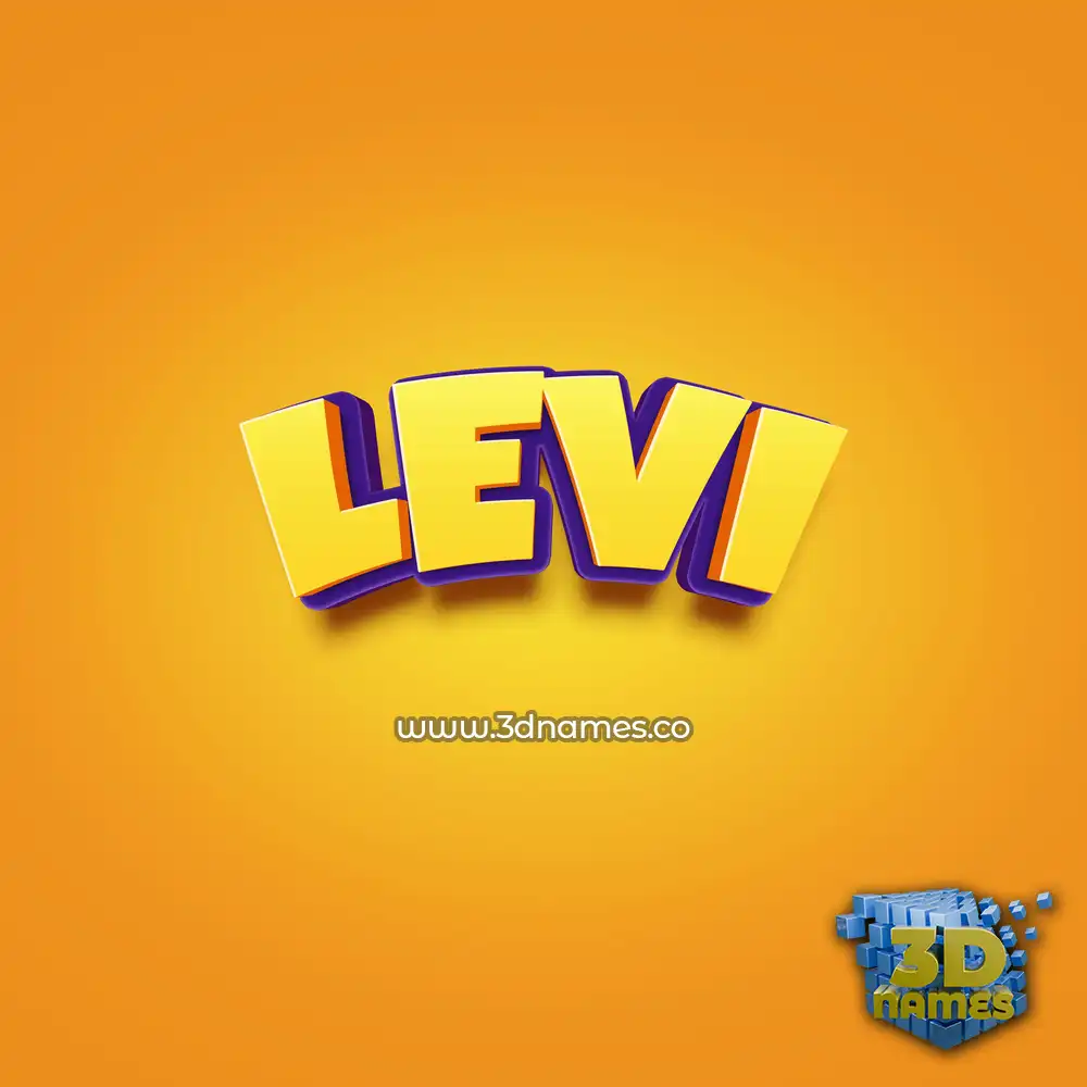 levi in Orange Toon style - 3D name wallpaper